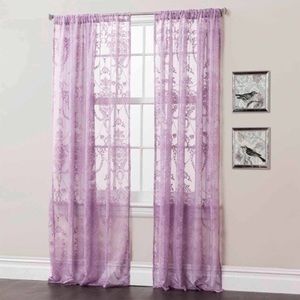 Lush Decor 🌿 Anya Sheer Lace Purple Lavender Lilac Lacy Curtains